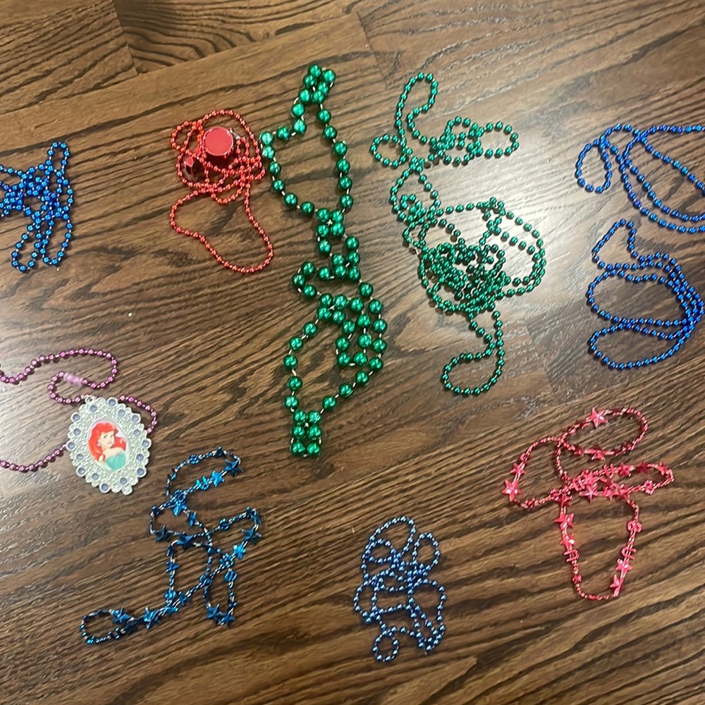 Assorted Mardi Gras beads